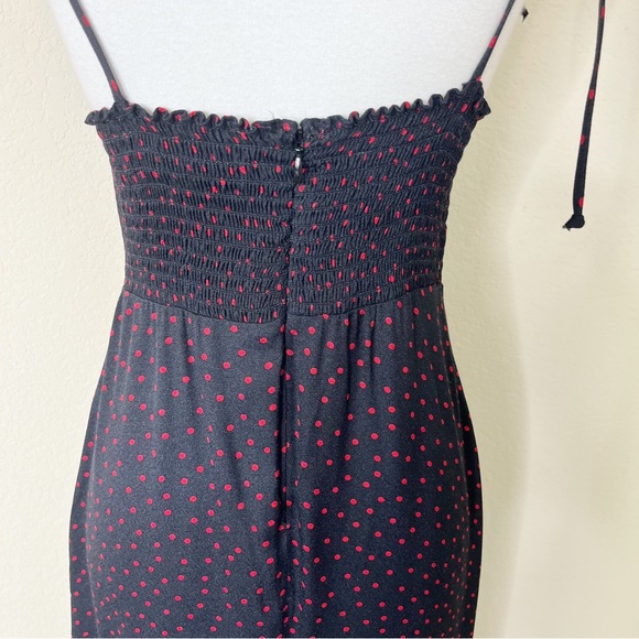 Reformation Talita Midi Dress Navy Blue and Red Tie Shoulders - Picture 12 of 15